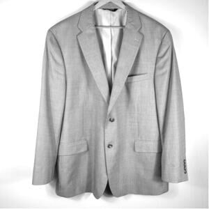 Jos A Bank 48R Men's Tailored Fit Gray Cotton Wool Blazer Sport Coat Two Button